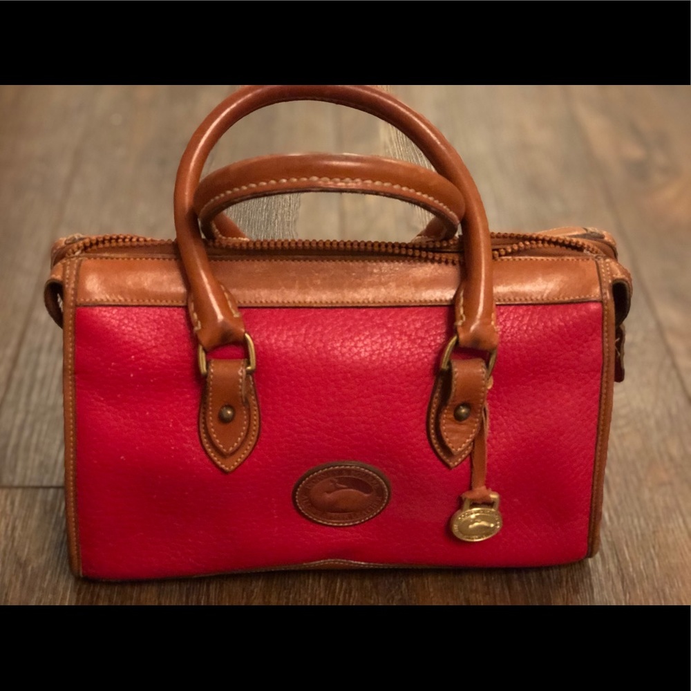 Vintage RED Learher Dooney & Bourke Handbag